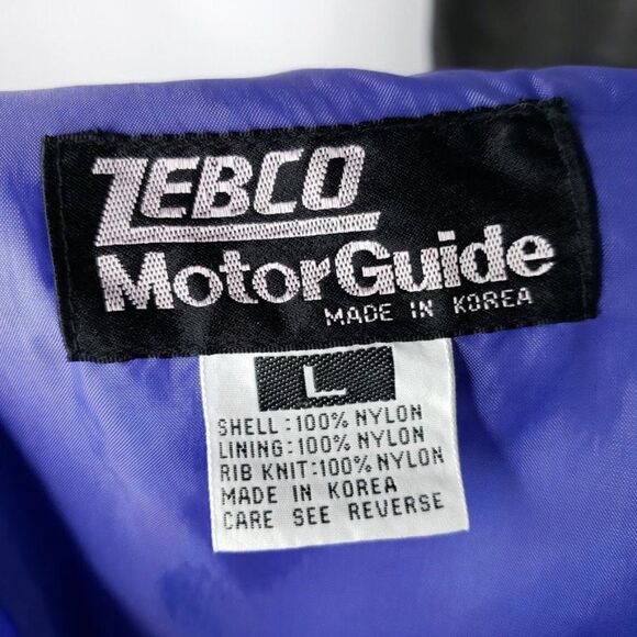 Zebco Quantum Fishing Cafe Racer Jacket Vintage 80s 90s MotorGuide Iridescent - Picture 6 of 7